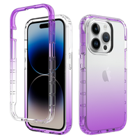 iPhone 15 Pro Max hoesje - Full body - 2 delig - Shockproof - Siliconen - TPU - Paars - thumbnail