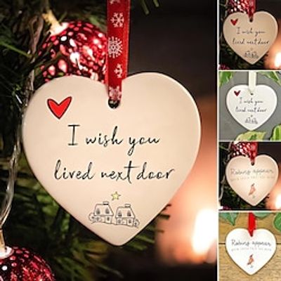 Kersthart hangend ornament - 2023 nieuwe toespraakgeschenken hartdecoraties, kerstboomversieringen, ornamenten, bedankcadeau huwelijksgeschenken voor vriendenparen, kerstdecor thuiskantoor miniinthebox
