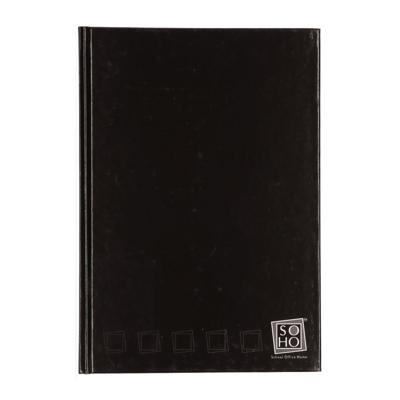 Notitieboek - zwart - A4 formaat - gelinieerd met kantlijn - harde kaft schrift