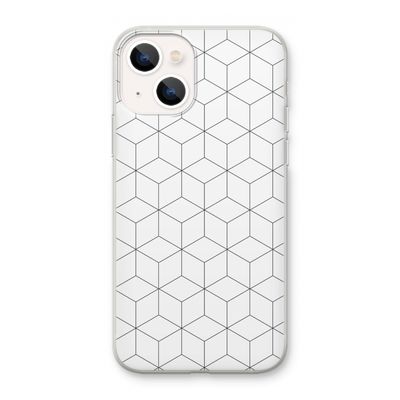 Zwart-witte kubussen: iPhone 13 mini Transparant Hoesje