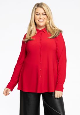 YOEK Blouse kort A-lijn | Rood | Maat 58/60 YOEK Blouse kort A-lijn | Rood | Maat 58/60