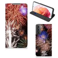 Samsung Galaxy S21 Hippe | Standcase | Vuurwerk
