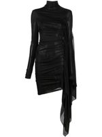 Mugler robe courte à design drapé - Noir