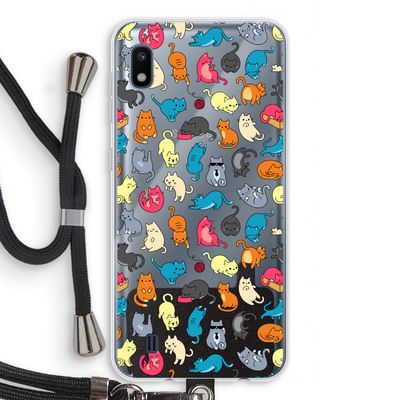 Kleurrijke katten: Samsung Galaxy A10 Transparant Hoesje met koord