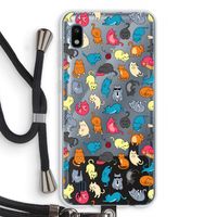 Kleurrijke katten: Samsung Galaxy A10 Transparant Hoesje met koord