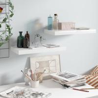 Wandschappen zwevend 2 st 50x23x3,8 cm MDF hoogglans wit