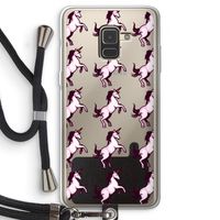 Musketon Unicorn: Samsung Galaxy A8 (2018) Transparant Hoesje met koord