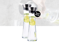 Waterkaraf - 1 Liter - Inclusief RVS Filter 1+1 Gratis