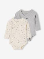 Set van 2 body's baby met lange mouwen ecru