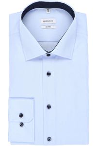 Seidensticker Tailored Overhemd rook blauw, Effen