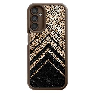 Samsung Galaxy A14 bruine case - Luipaard chevron