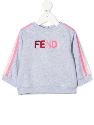 Fendi Kids sweat à logo brodé - Gris