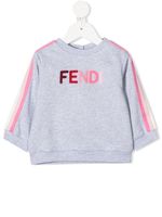 Fendi Kids sweat à logo brodé - Gris