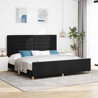 Bedframe met hoofdeinde Zwart 200 x 200 cm Stof