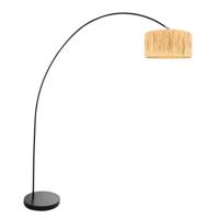 Steinhauer BooglampSolva zwart met strokleurige kap - 3740ZW