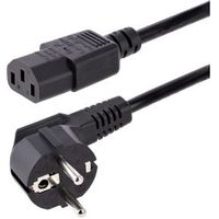 StarTech.com 1m Stroomkabel, 18AWG, EU Schuko naar C13 Voedingskabel, 250V 10A, Zwart, AC Vervangkab