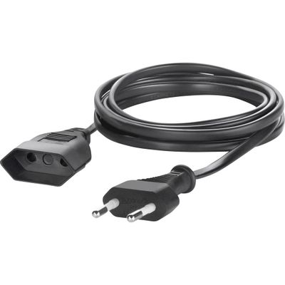 Sygonix SY-5042686 Stroom Verlengkabel Zwart 5.00 m H03VVH2-F 2X 0,75 mm²