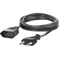 Sygonix SY-5042686 Stroom Verlengkabel Zwart 5.00 m H03VVH2-F 2X 0,75 mm² - thumbnail