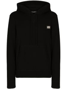 Dolce & Gabbana hoodie en cachemire mélangé à logo - Noir