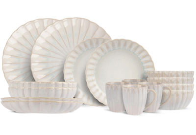 Cosy & Trendy Serviesset Astera Pure 16-delig / 4 personen - 4 dinerborden, 4 diepe borden, 4 kommen en 4 mokken