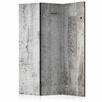 Vouwscherm - Grijze wand van beton 135x172 cm , gemonteerd geleverd (kamerscherm) dubbelzijdig geprint