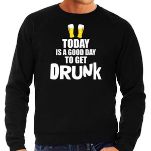 Zwarte bier sweater / trui good day to get drunk voor heren