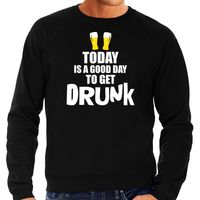 Zwarte bier sweater / trui good day to get drunk voor heren