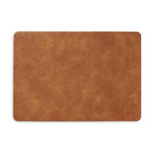 Zeller placemats lederlook - 1x - 45 x 30 cm - cognac bruin - vegan leer - tafel onderleggers