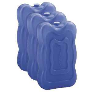 Set van 3x stuks grote koeltas/koelbox koelelementen blauw 350 gram 18 x 11 cm