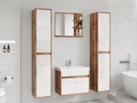 Complete badkamer GARNACHO 6 deuren wotan eik/hoogglans wit