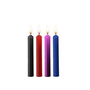 Teasing Wax Candles - Parafin - 4-pack - Mixed Colors