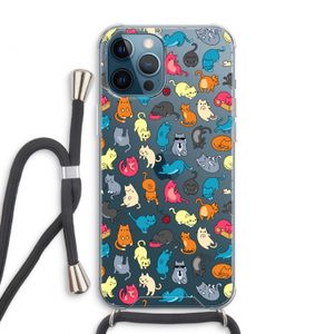 Kleurrijke katten: iPhone 12 Pro Max Transparant Hoesje met koord