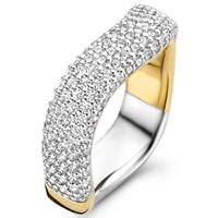 TI SENTO-Milano 12259ZY Ring zilver-zirconia goudkleurig-wit 5 mm - thumbnail