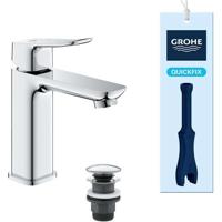 Wastafelkraan - GROHE DICE - Maat M - Klik-klak afvoer - Chroom
