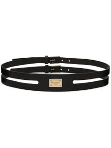 Dolce & Gabbana ceinture à plaque logo - Noir