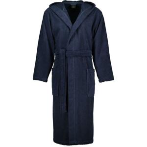 Cawö Cawo Heren Home Badjas met Capuchon Uni 829 S blau