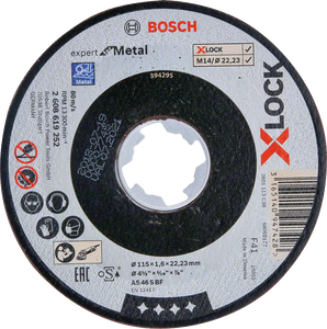 Bosch Accessoires X-LOCK Slijpschijf Expert for Metal 115x1.6x22.23mm, recht - 1 stuk(s) - 2608619252