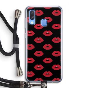 Lips: Samsung Galaxy A40 Transparant Hoesje met koord