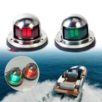 1 paar roestvrijstaal LED Navigatielicht rood groen zeilen signaal licht voor mariene boot jacht waarschuwingslampje DC 12V