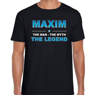 Maxim Voornaam cadeau - The man, The myth the legend - zwart - voor heren - verjaardag