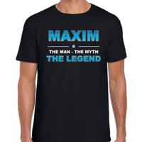Maxim Voornaam cadeau - The man, The myth the legend - zwart - voor heren - verjaardag