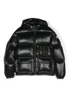 Moncler Enfant logo-appliqué quilted hooded jacket - Noir - thumbnail