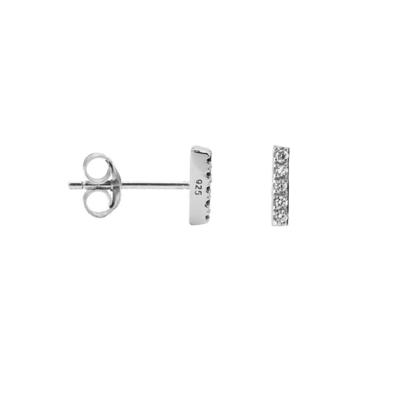 Karma Oorbellen Zirconia Tube Zilver
