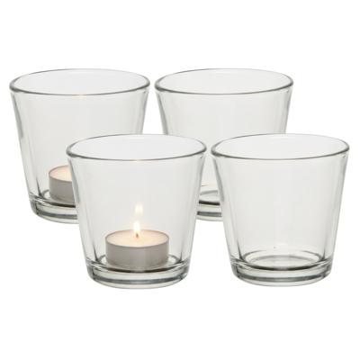 Theelichthouder - 12x stuks - 7,5 cm - transparant - glas - waxinelichthouder - kaarsenhouder