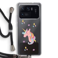 Roze eenhoorn: Xiaomi Mi 11 Ultra Transparant Hoesje met koord