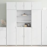 Hoge kast 80x42,5x185 cm bewerkt hout wit