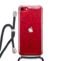 Geometrische lijnen zwart: iPhone SE 2020 Transparant Hoesje met koord