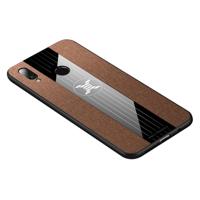 Voor Huawei P20 Lite XINLI stiksels doek Textue schokbestendige TPU beschermhoes (bruin)