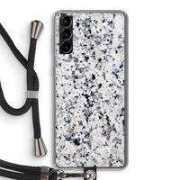 Gespikkelde marmer: Samsung Galaxy S21 Plus Transparant Hoesje met koord