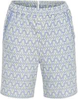 Grafisch patroon pyjamashort blauw